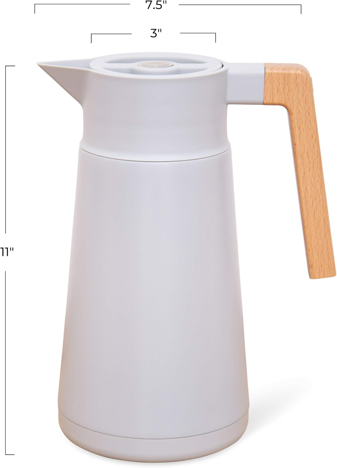 Hastings Collective Thermal Coffee Carafe 68 Oz - Large Stainless Steel Insulated Carafe - 2 Liter Double Walled Vacuum Thermos Coffee and Beverage Dispenser with Tea Infuser and Strainer (Gray)