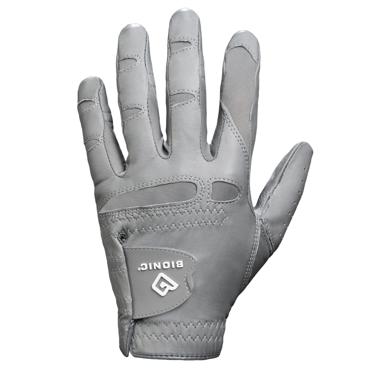 Bionic Men's StableGrip with NaturalFit 2.0 Golf Glove with Dual Expansion Thumb for Best Fit - Premium Cabretta Leather… (Gray, Medium/Large, Left)
