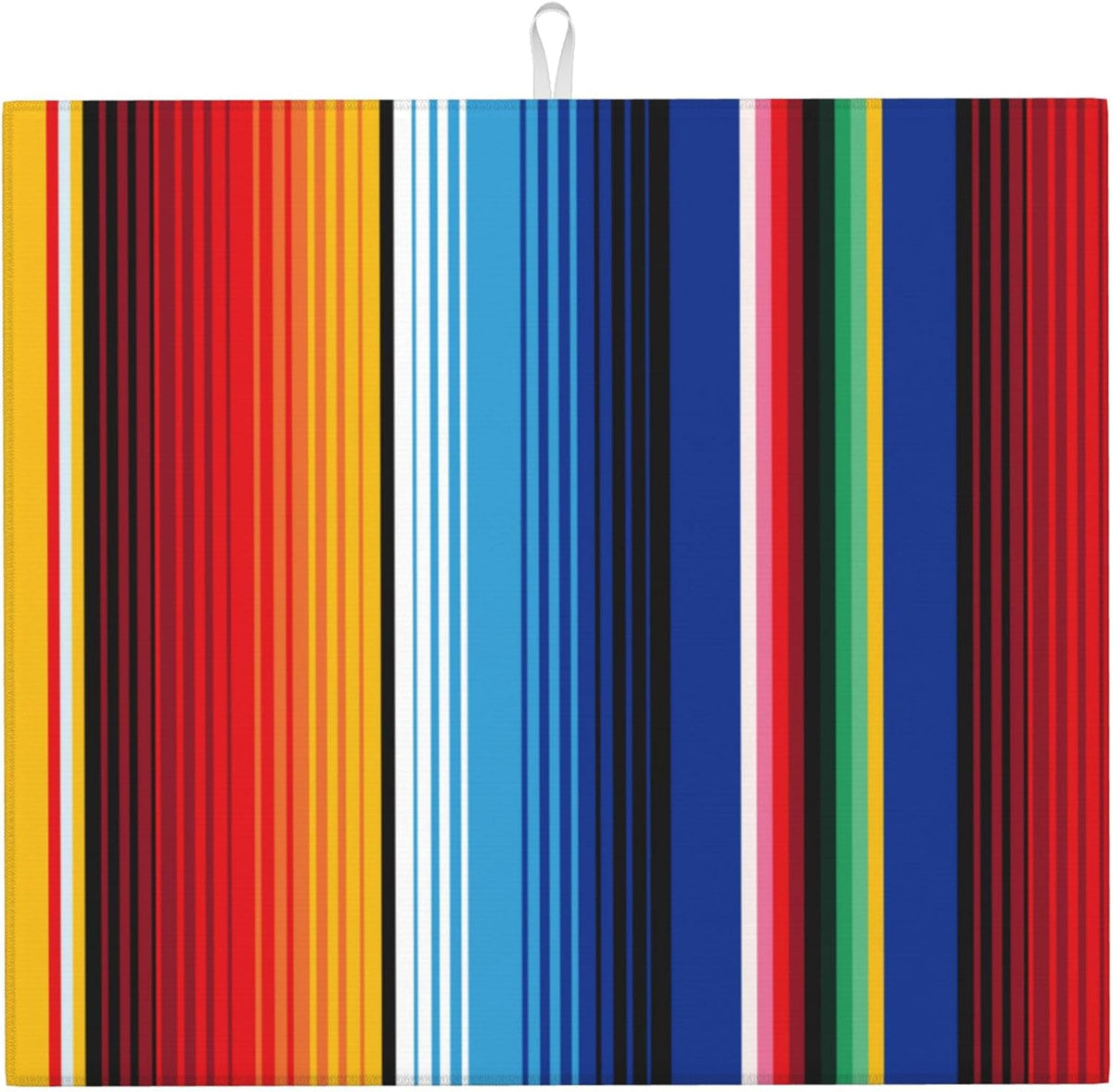 Rainbow Colorful Stripe Kitchen Drying Mat Mexican Microfiber Dish Drainer Mat for Kitchen Counter Absorbent Reusable Washable 16x18 Inch