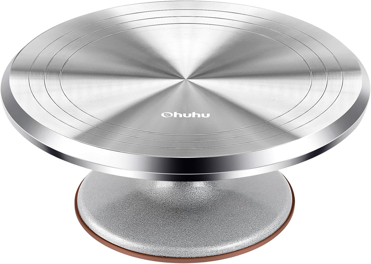 Ohuhu Cake Stand, Aluminium 12''Cake Turntable Decorating Bakery Supplies - BPA-Free Frosting Spinner Rotating Revolving Lazy Susan Mothers Day Gifts