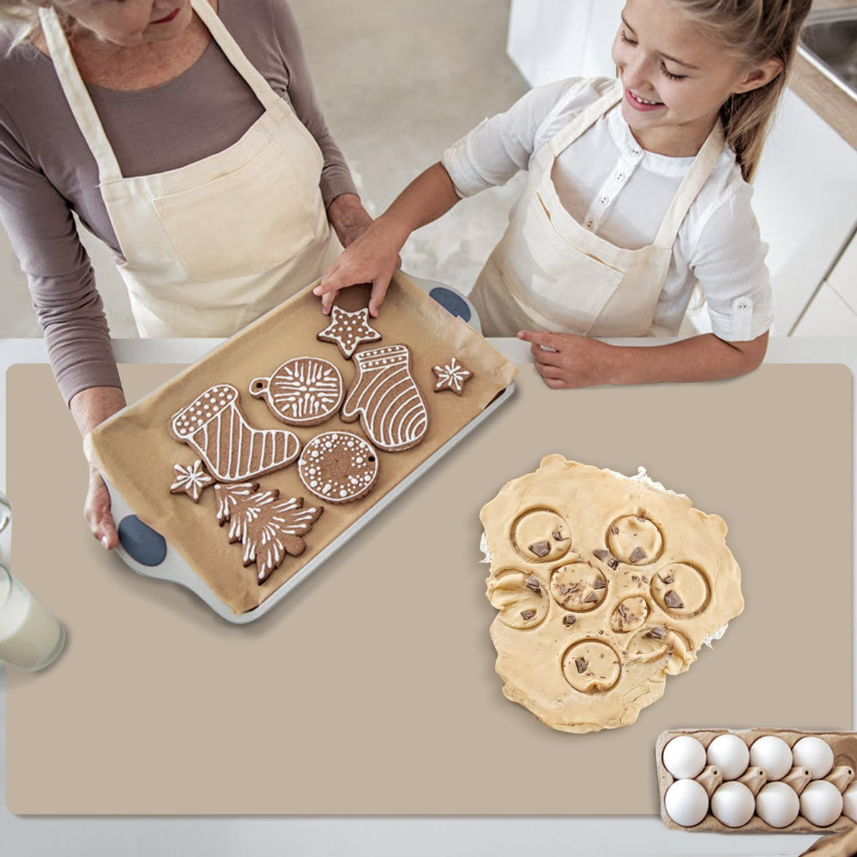 Extra Large Silicone Mat, Kitchen Counter Mat Placemats for Kids Silicone Mats for Countertop, Nonstick Silicone Table Mat for Pastry Crafts Baking Heat-Resistant Silicone Pad, 27.6'' x 19.7'' 1 Pack