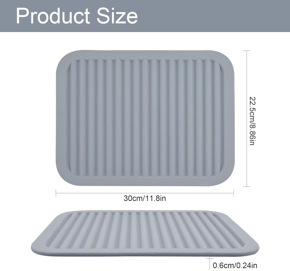 Silicone Trivets for Hot Pots&Pans-Trivet Mat-Hot Pads for Kitchen-Versatile Trivets for Hot Dishes-Heat Resistant Mats for Counter&Table, Pot Holders Drying Mat (9x12) Pack 2 Dark Grey