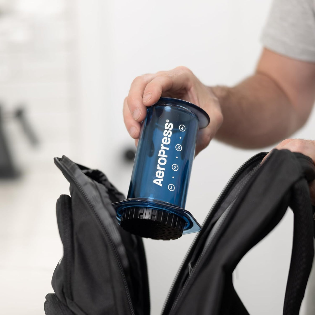 AeroPress Clear Blue Coffee Press – 3 In 1 Brew Method Combines French Press, Pourover, Espresso, Full Bodied Coffee Without Grit or Bitterness, Small Portable Coffee Maker for Camping & Travel-Blue