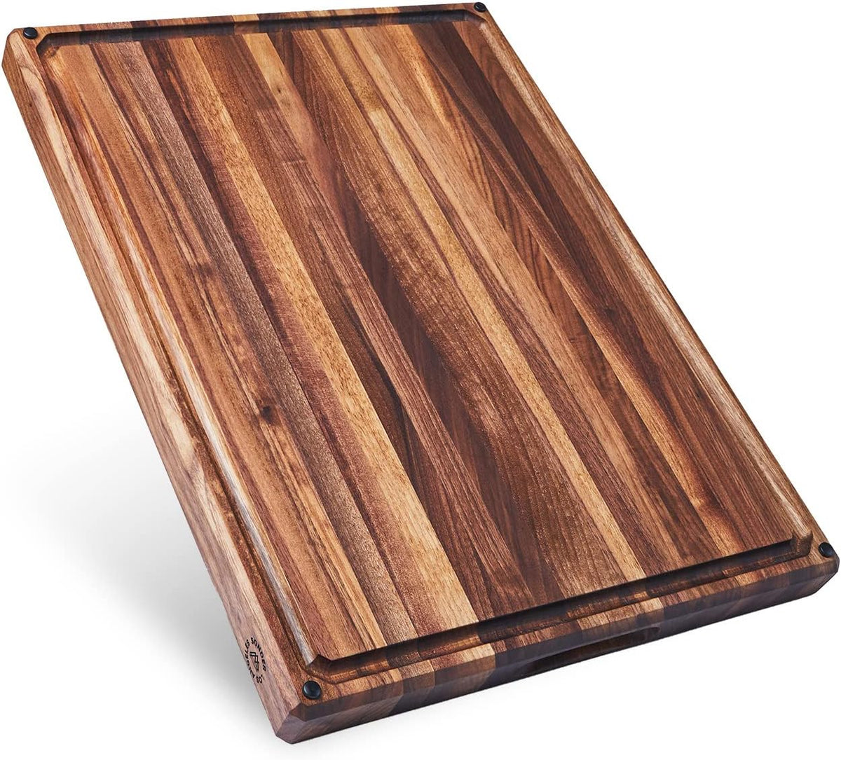 Sonder Los Angeles, Made in USA, Large Thick Edge Grain Walnut Wood Cutting Board with Non-Slip Feet, Juice Groove for Kitchen 20x15x1.5 in (Gift Box Included)
