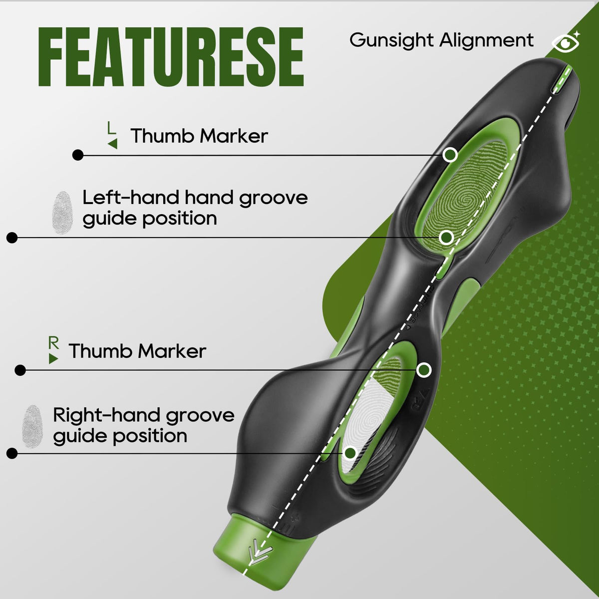 FJZLIFE Golf Grip Trainer, Correct Hand Position & Swing, Snap-On