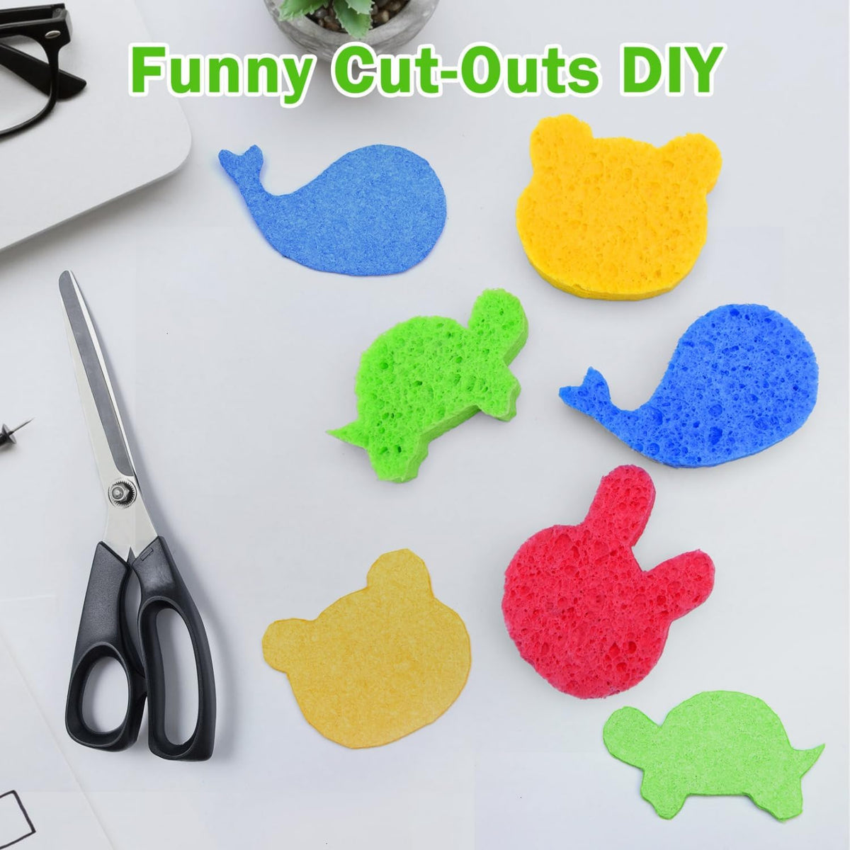 YoleShy Sponge Kitchen Natural Cellulose Sponges 10 Pack Compressed Sponges for Cleaning Reusable Dish Sponges Kitchen Non-Scratch DIY for Kids