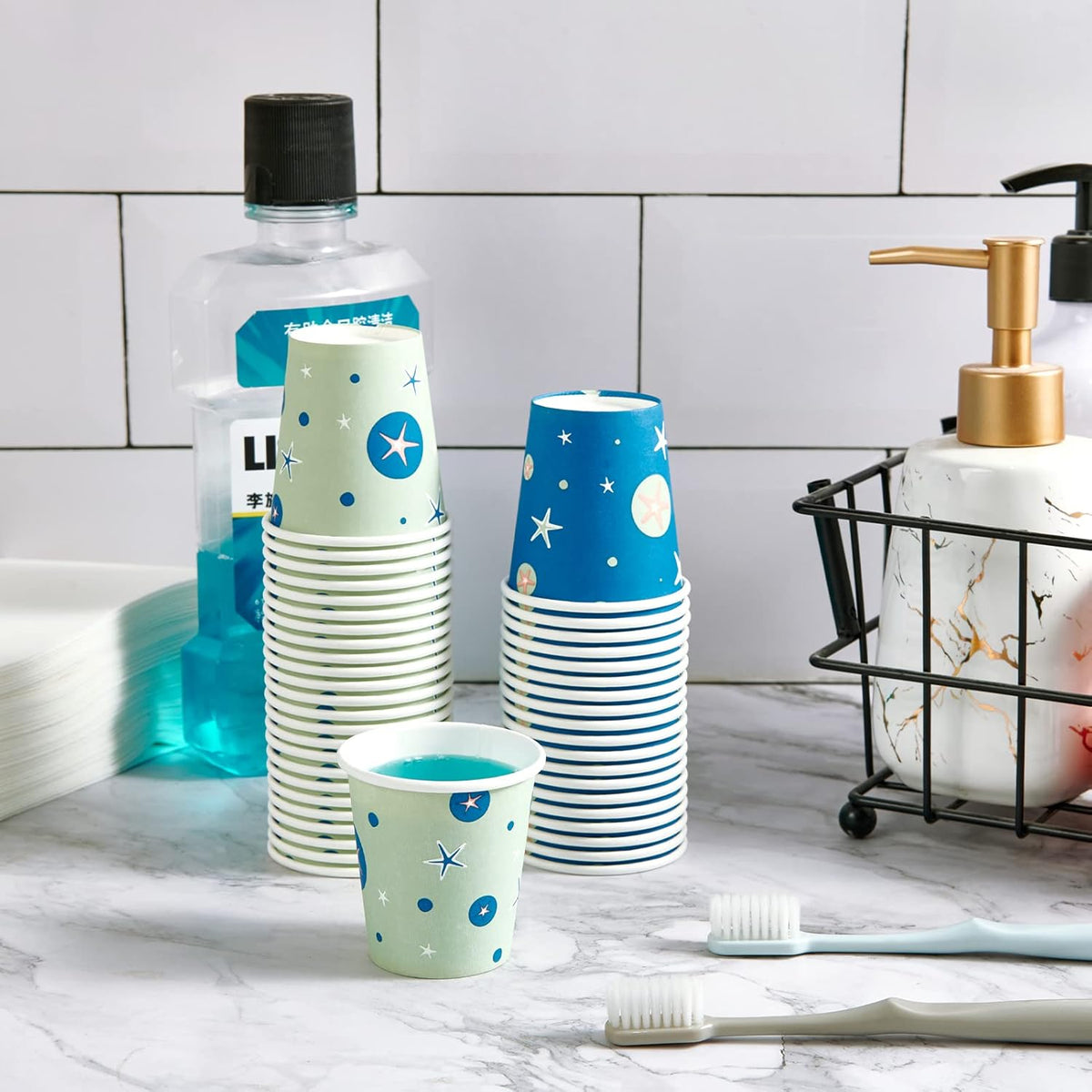 600 Pack 3 oz Paper Cups, Disposable Mini Cups for Mouthwash Espresso Snack Used for Bathroom, Party, Picnic, Travel and Events