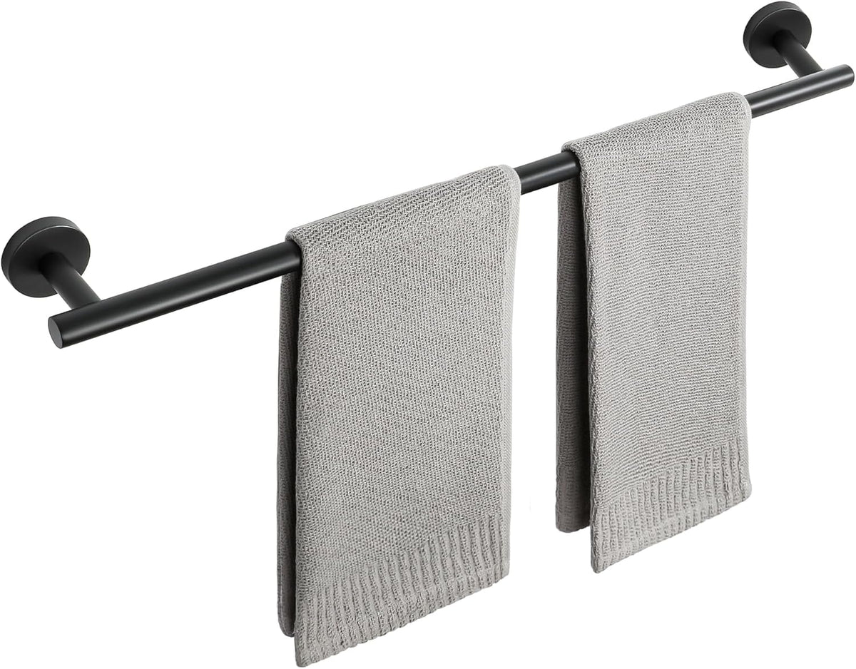 SAYAYO Black Towel Racks for Bathroom, 24 Inch Towel Bar Towel Rod Towel Holder Wall Mount SUS304 Stainless Steel (26 Inch Total Length)