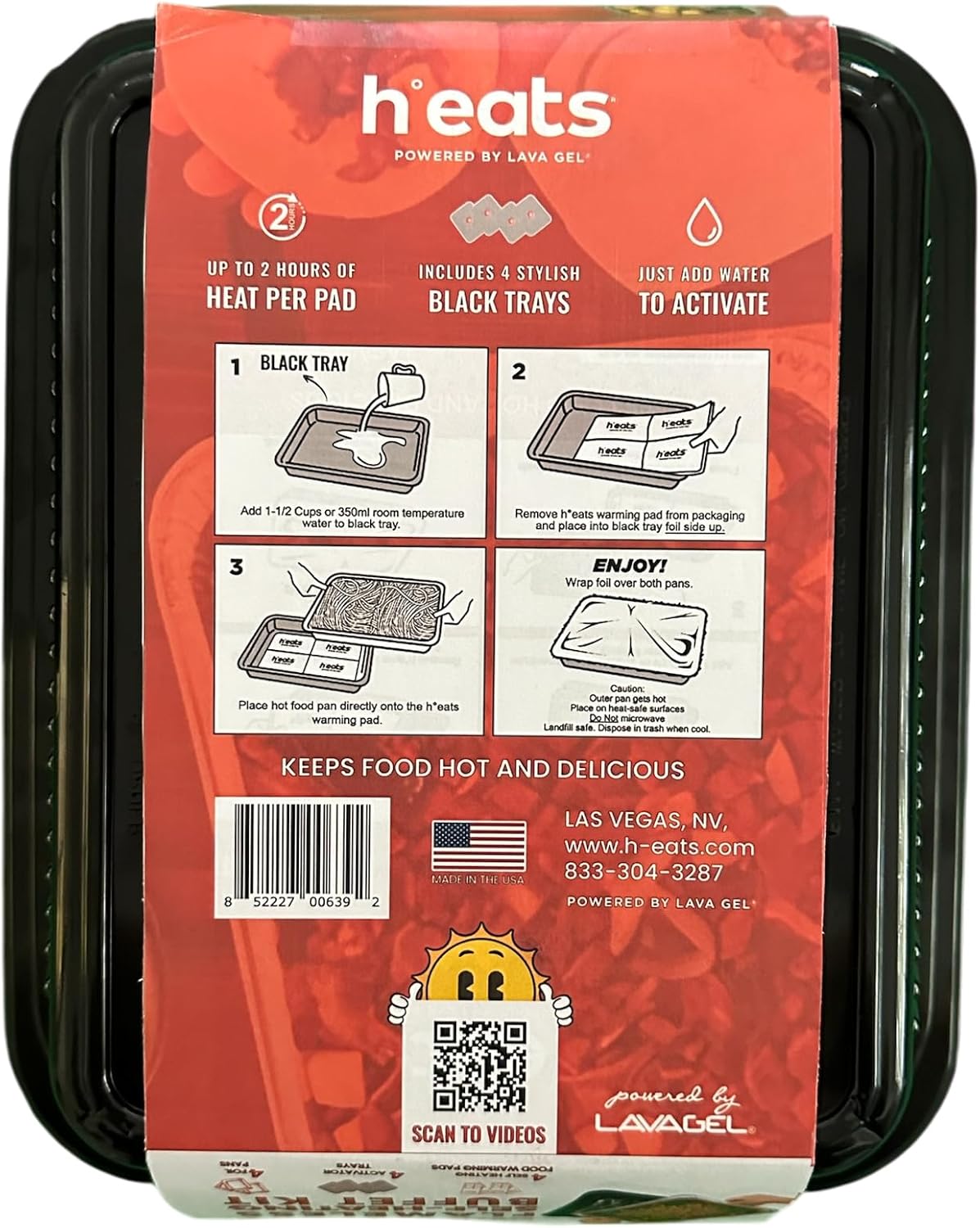 Flame-Free Catering Heat Pads & Buffet Kits – Sustainable Natural Mineral Food Warming Solution for Full & Half Pans (Party Kit/Pack of 8)