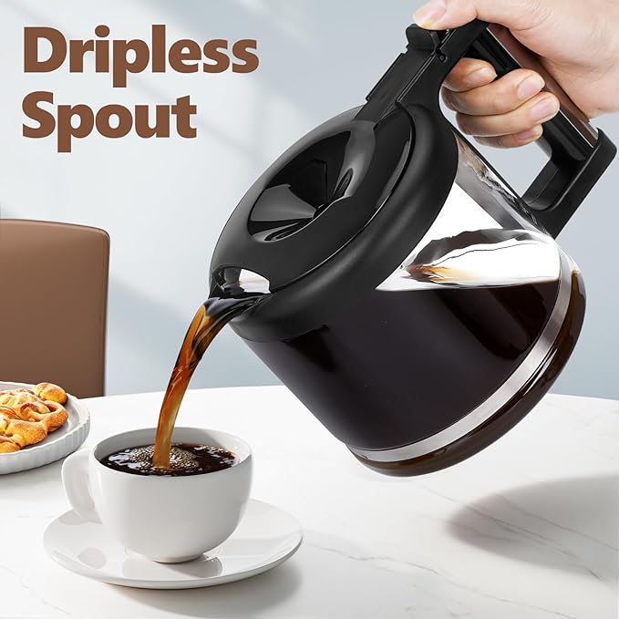 10-Cup Coffee Pot Replacement for De'Longhi COM532M 3066 3067 3093 3094 3111 3112 KF140 KF863 & BCO Series, Glass Carafe Compatible with De'Longhi Coffee Maker Espresso Machine