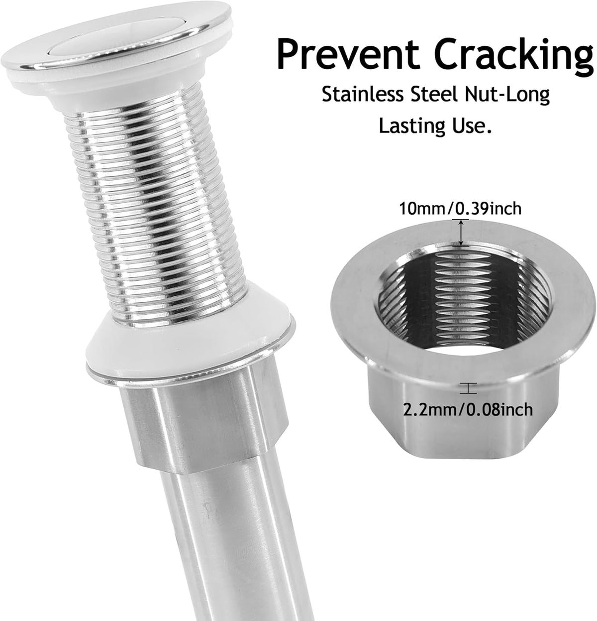 Bathroom Sink Drain,Drain Stopper Bathroom Sink Without Overflow,Small Cap Pop Up Drain Assembly with Detachable Strainer Basket,Built-in Anti-Clogging, Stainless Steel Nut Brushed Nickel