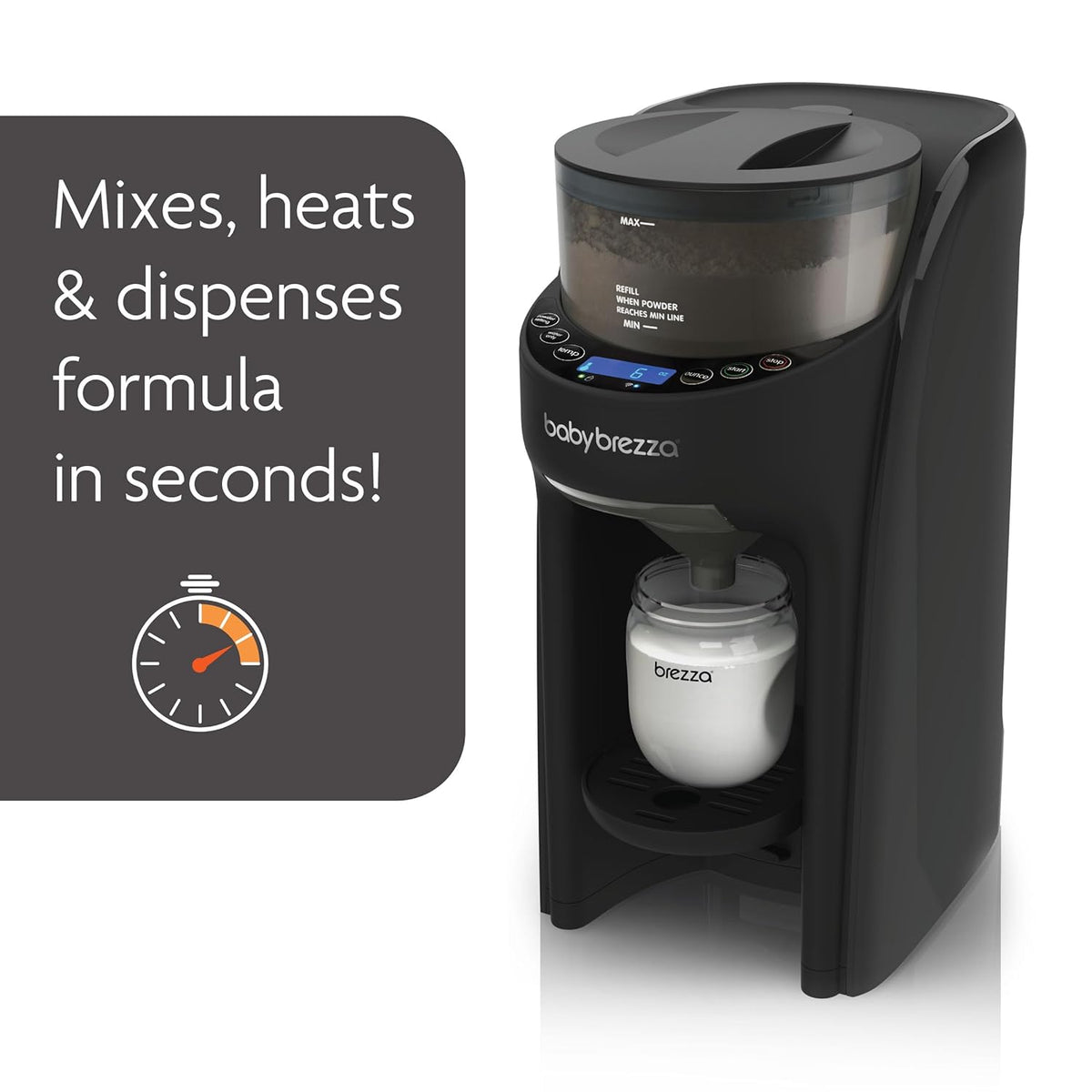 Baby Brezza Formula Pro Advanced WiFi Formula Dispenser - Automatically Mix a Warm Formula Bottle From Your Phone Instantly – Easily Make Bottle With Automatic Powder Blending Machine, Black
