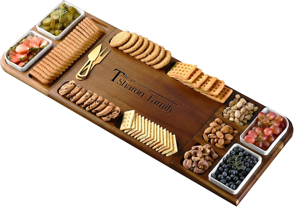 Shanik Premium Charcuterie Board - Extra Large Magnetic Double-Sided Cheese/Meat Serving Tray & Cutting Board - Gift for Weddings, Bridal Showers, Housewarming - Kitchen Essential, Quality 31 ½ inches