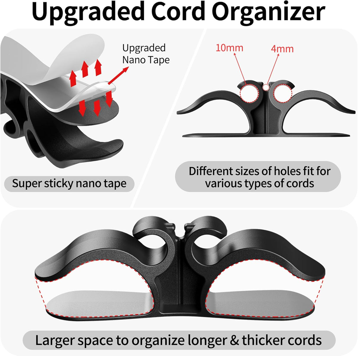 6PCS Upgraded Cord Organizer for Appliances, Kitchen Appliance Cord Organizer Stick On, Appliance Cord Wrappers, Cord Holder, Cord Winder for Air Fryer, Blender, Coffee Maker, Pressure Cooker, Toaster
