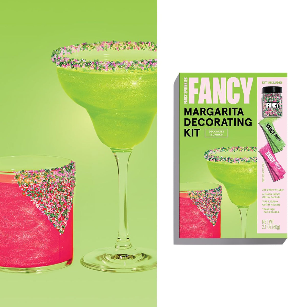 Fancy Sprinkles On The Rocks Margarita Cocktail Kit, for Happy Hour, Parties, Bachelorette, Gifting, & Celebrations