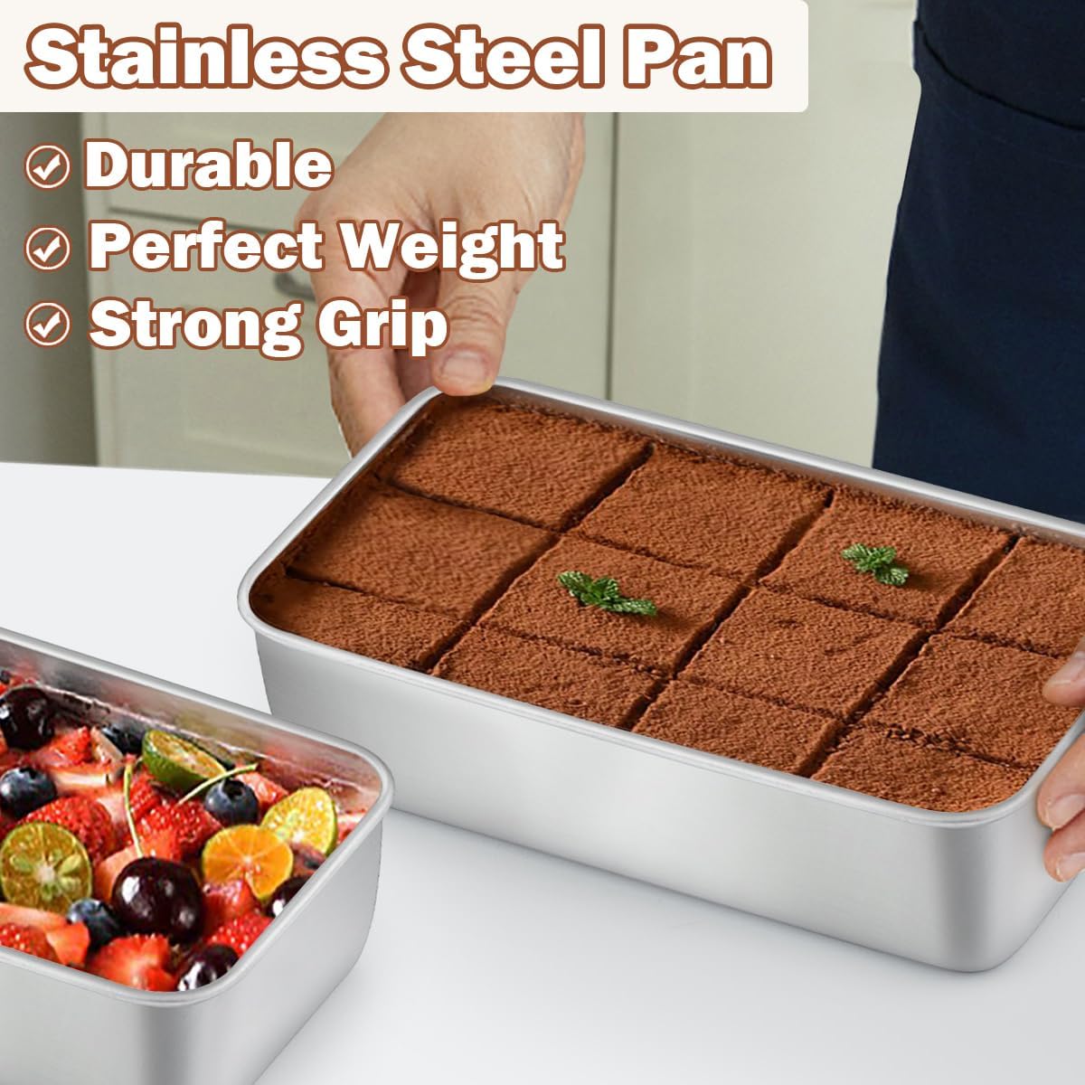 LIANYU 6 Pack Bread Loaf Pans for Baking 9x5 Inch, Stainless Steel Meat Bread Baking Pans, Loaf Tin for Homemade Banana Sandwich Sourdough
