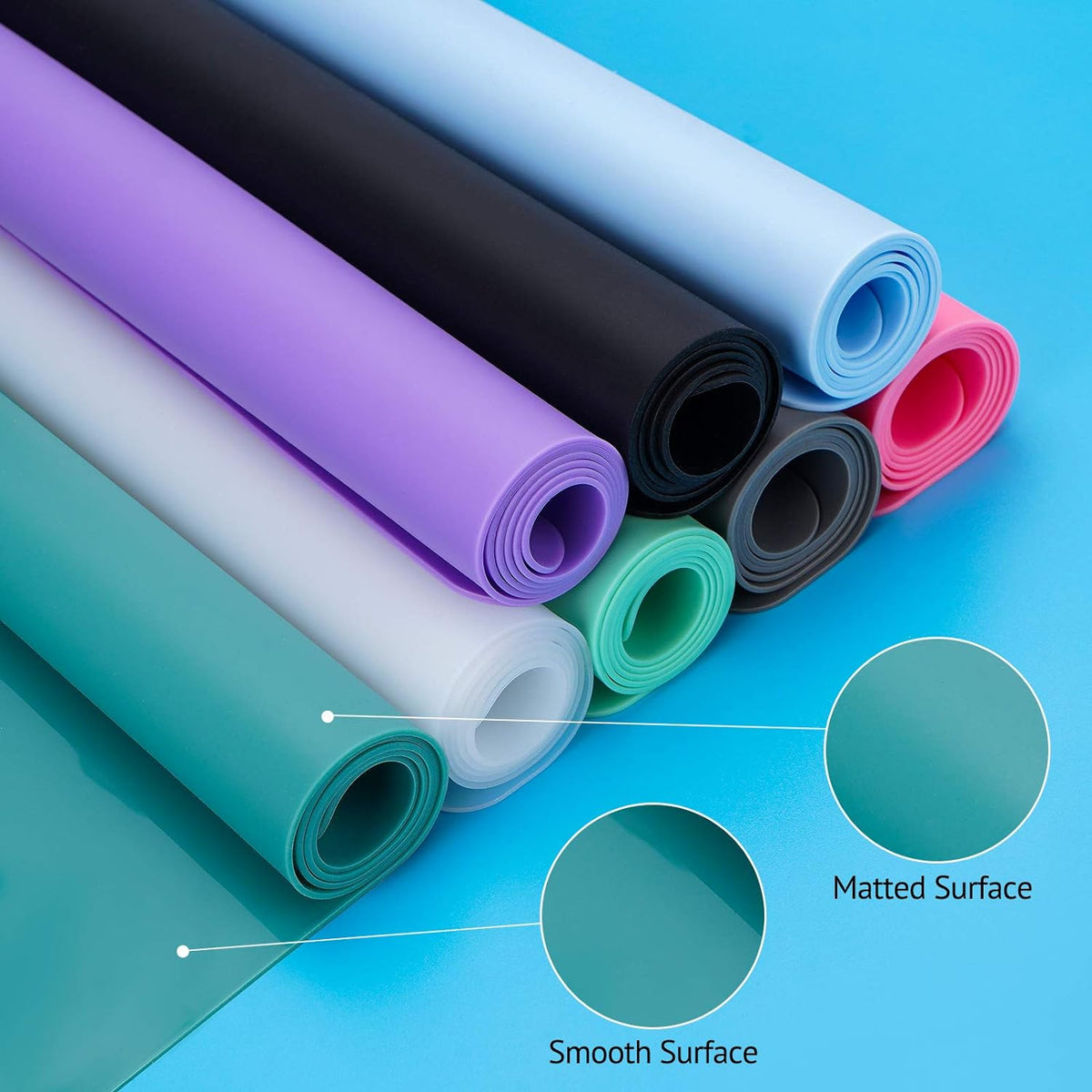Silicone Mats for Kitchen Counter, Thicker 0.06", 25 x 17 inches Multipurpose Table Mat, Silicone Pad Desk Work Mat, Nonstick Nonskid Heat-Resistant Pad, Placemat, Dark Gray, 2PCS