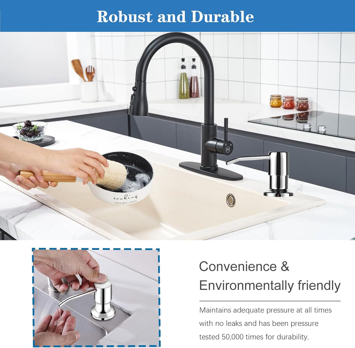 Soap Dispenser for Kitchen Dish Sink Built in Soap Dispenser Pump Chrome Platingd with 47" Extension Tube Kit