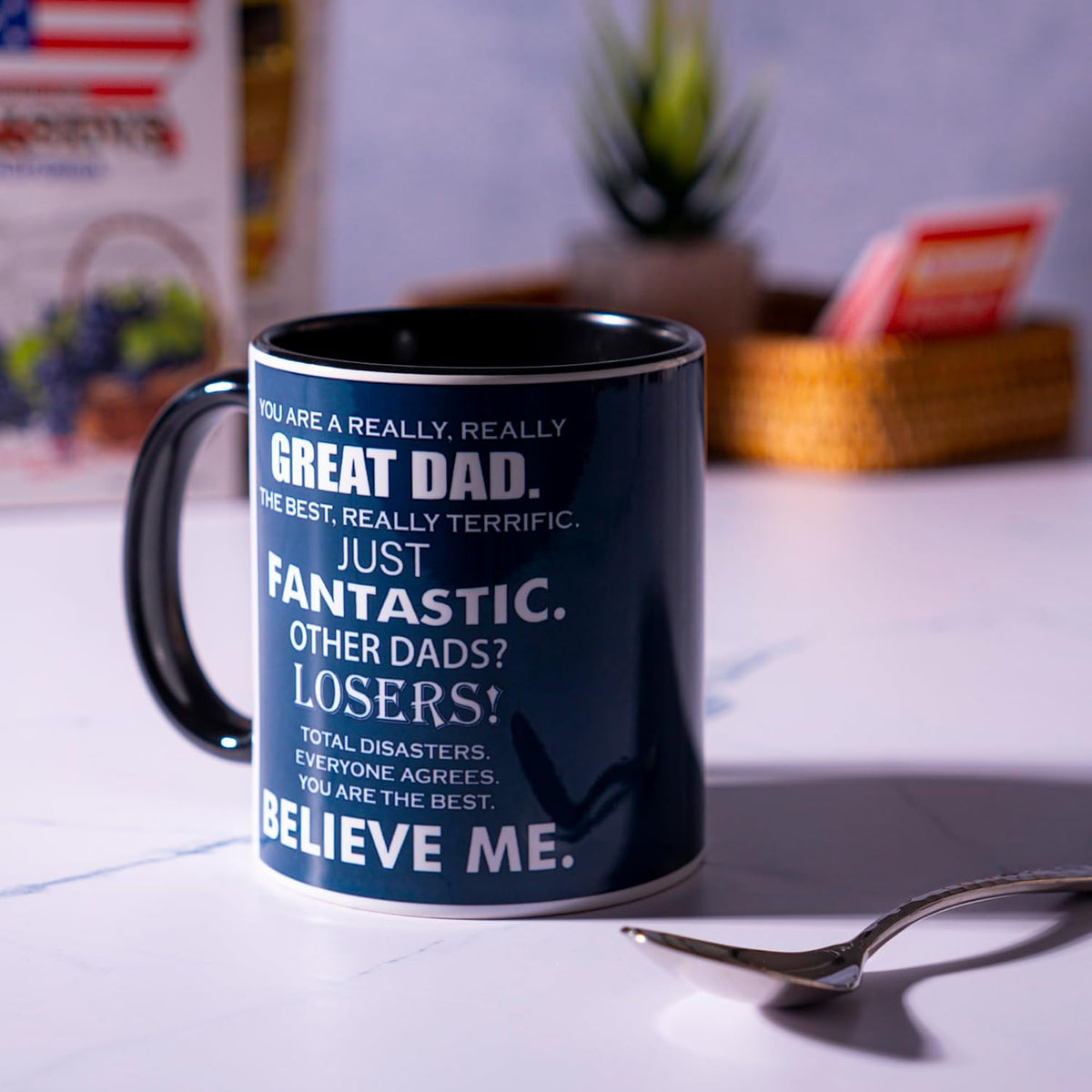 decorluxes Best Dad Ever Mug 11oz Funny Coffee Mug, Gift For Father's Day, Birthday for Dad, Papa, or Daddy from Son, Daughter, or Wife