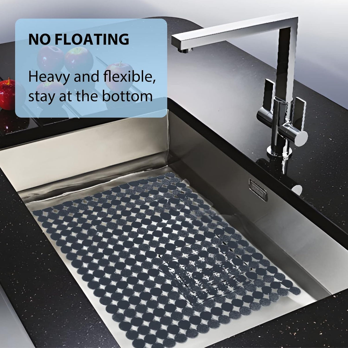 Sink Protectors Mat for Kitchen Sink - 2Pack Adjustable Kitchen Sink Mat Fast Draining - Dish Drying Mat for Dishes And Glassware - Easy to Clean & Diy Cut