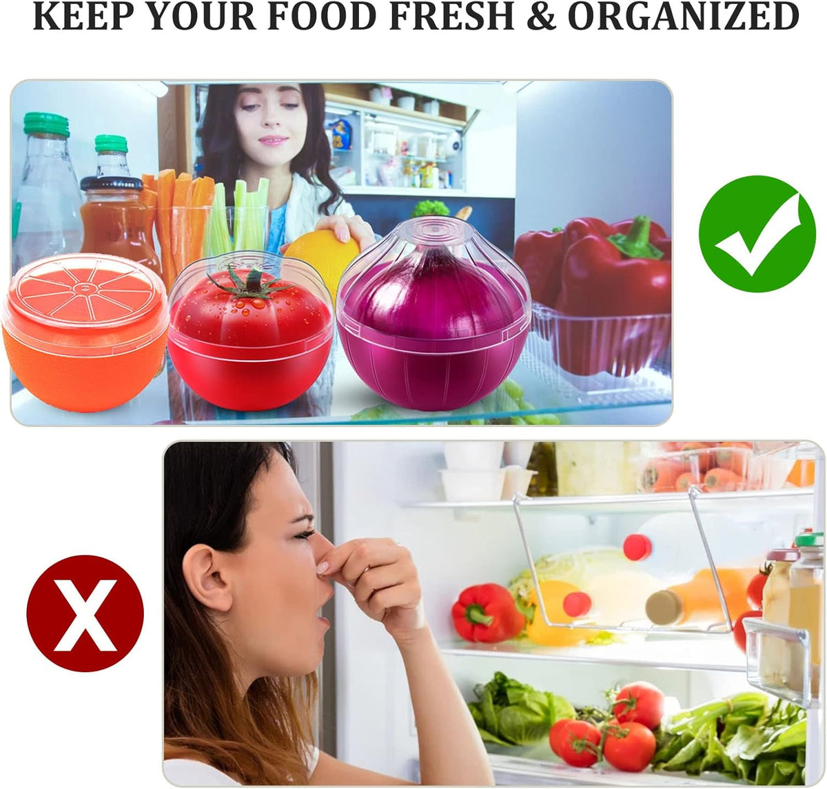 Orange Storage Containers, Reusable Grapefruit Keeper for Refrigerator, Individual Orange Saver Holder Organizer for Fridge to Keep Orange Fresh