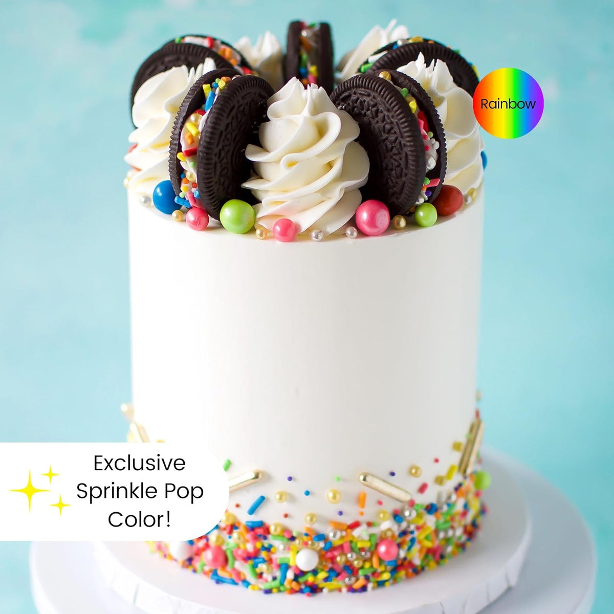 Sprinkle Pop Rainbow Road Sprinkle Mix| Blend of White Red Orange Yellow Green Blue Pink Purple Rainbow Sprinkles Made in USA for Decorating Birthday Cakes Cookie Cupcakes Ice Cream Chocolate,2oz