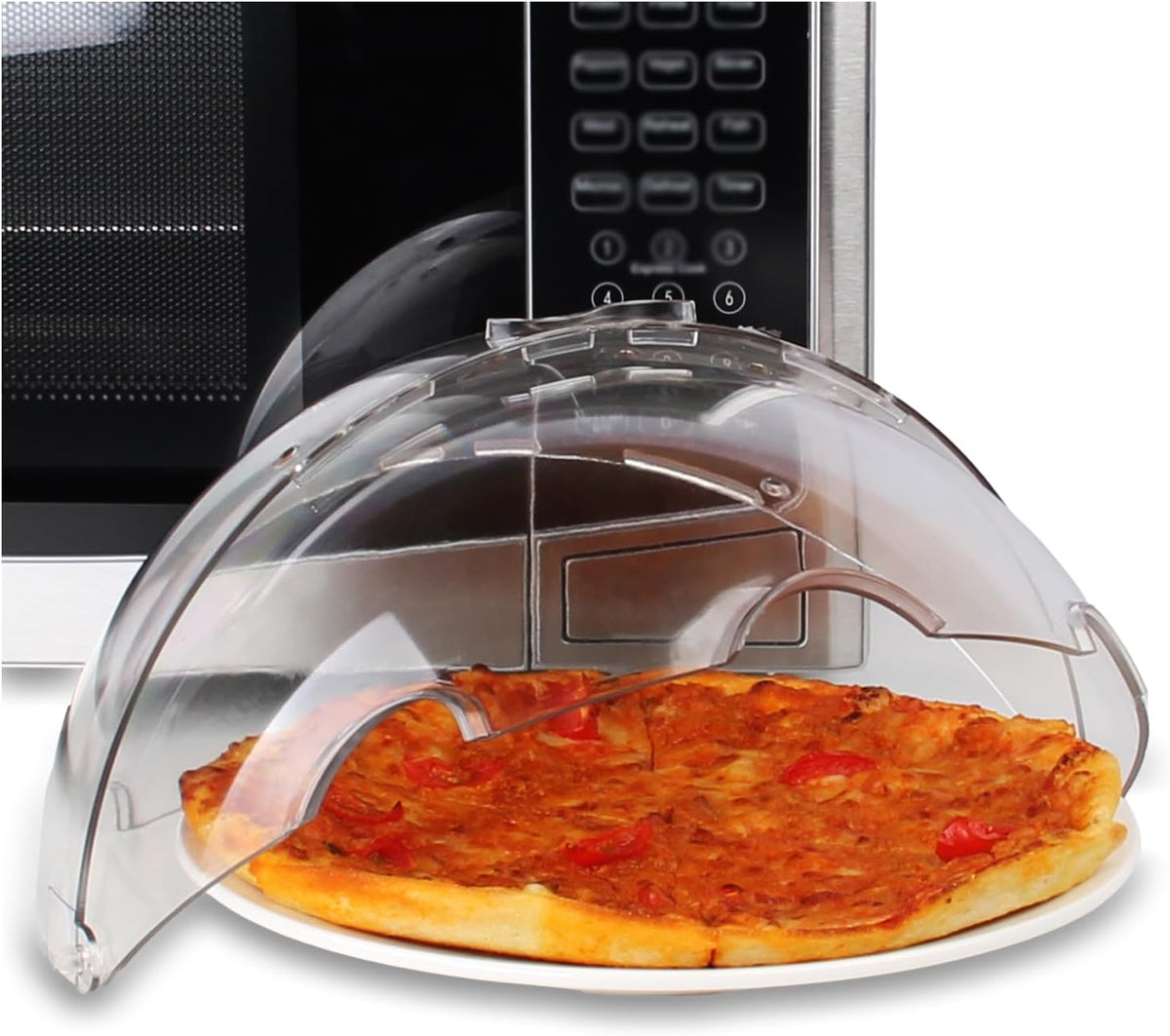 Flippable Microwave Splatter Cover,Microwave Cover for Food, Dish, Higher Microwave Plate Cover for Heating, Stay-Inside Splatter Guard for Microwave Oven, Innovative Lid-10.5 IN