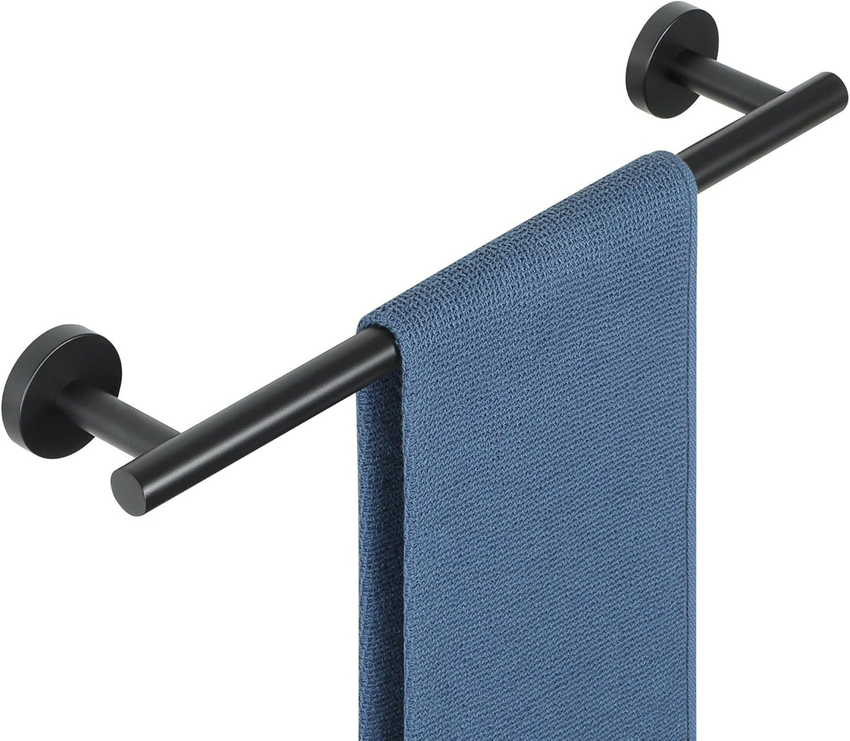 SAYAYO Black Towel Racks for Bathroom, 16 Inch Towel Bar Towel Rod Towel Holder Wall Mount SUS304 Stainless Steel (Hanging Length 13-Inch)