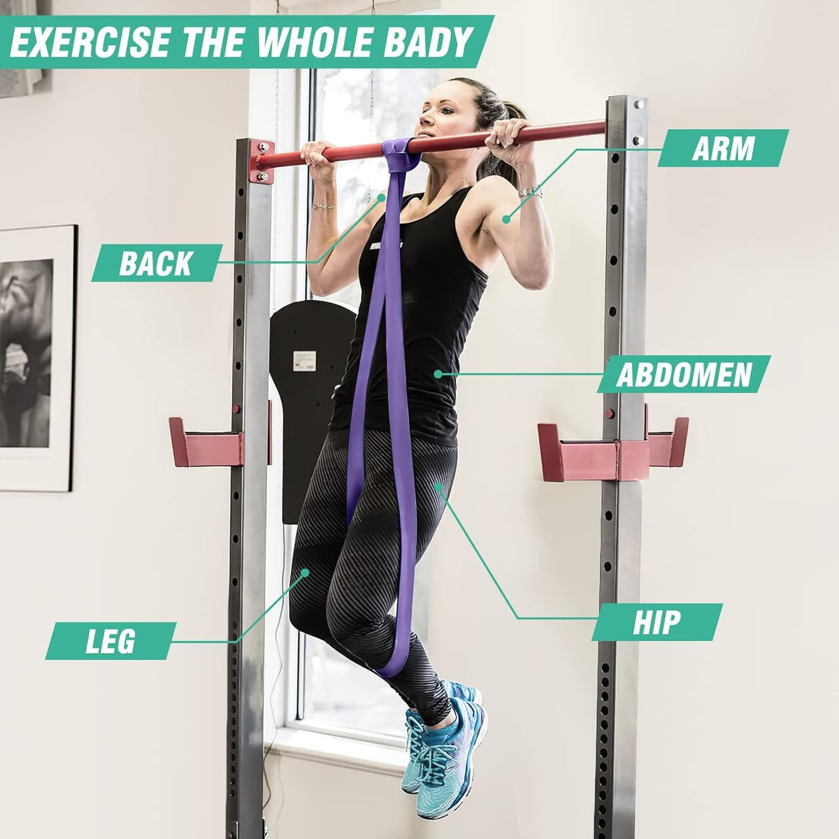 Resistance Band Pull Up Assistance Bands Set, Exercise Bands for Legs Workout Muscle Training