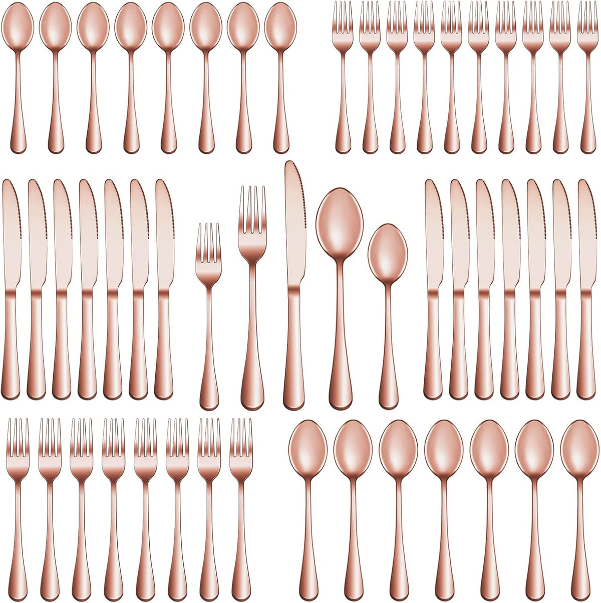20 Pcs Rose Gold Silverware Set Service for 4, Premium Stainless Steel Flatware Set, Cutlery Utensil Set, Durable Home Kitchen Eating Tableware Set, Include Fork Knife Spoon Set, Dishwasher Safe