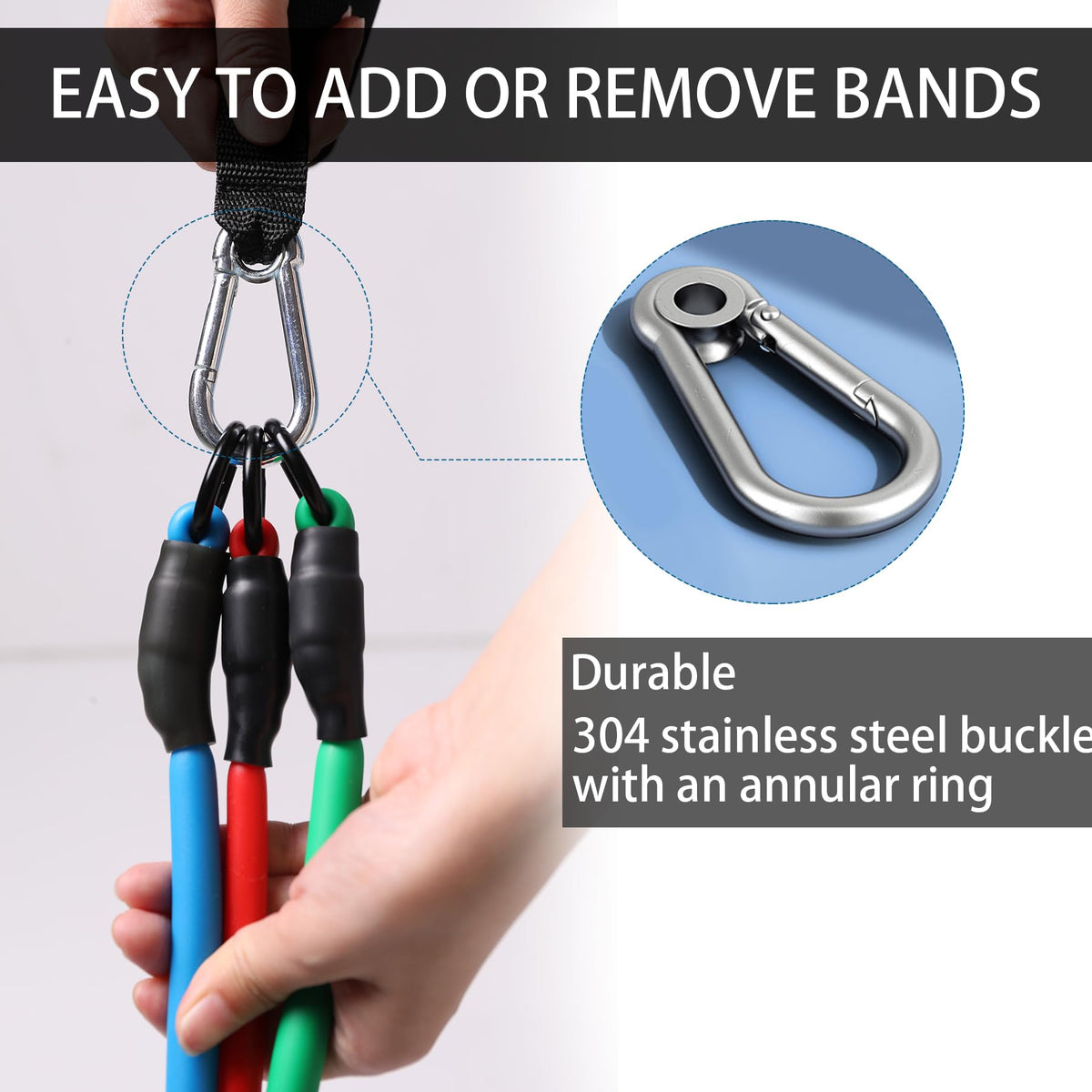 Resistance Bands Set with Handles and Door Anchor for Home Workouts