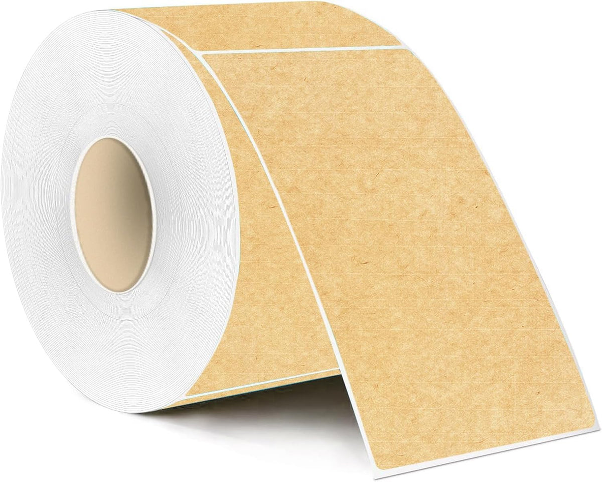 STARLIBOO Colored Labels Stickers 3 x 5 Inch, Rectangle Kraft Removable Moving Labels Stickers, Adhesive Kraft Paper Stickers for Office, School, Home- 250 Labels