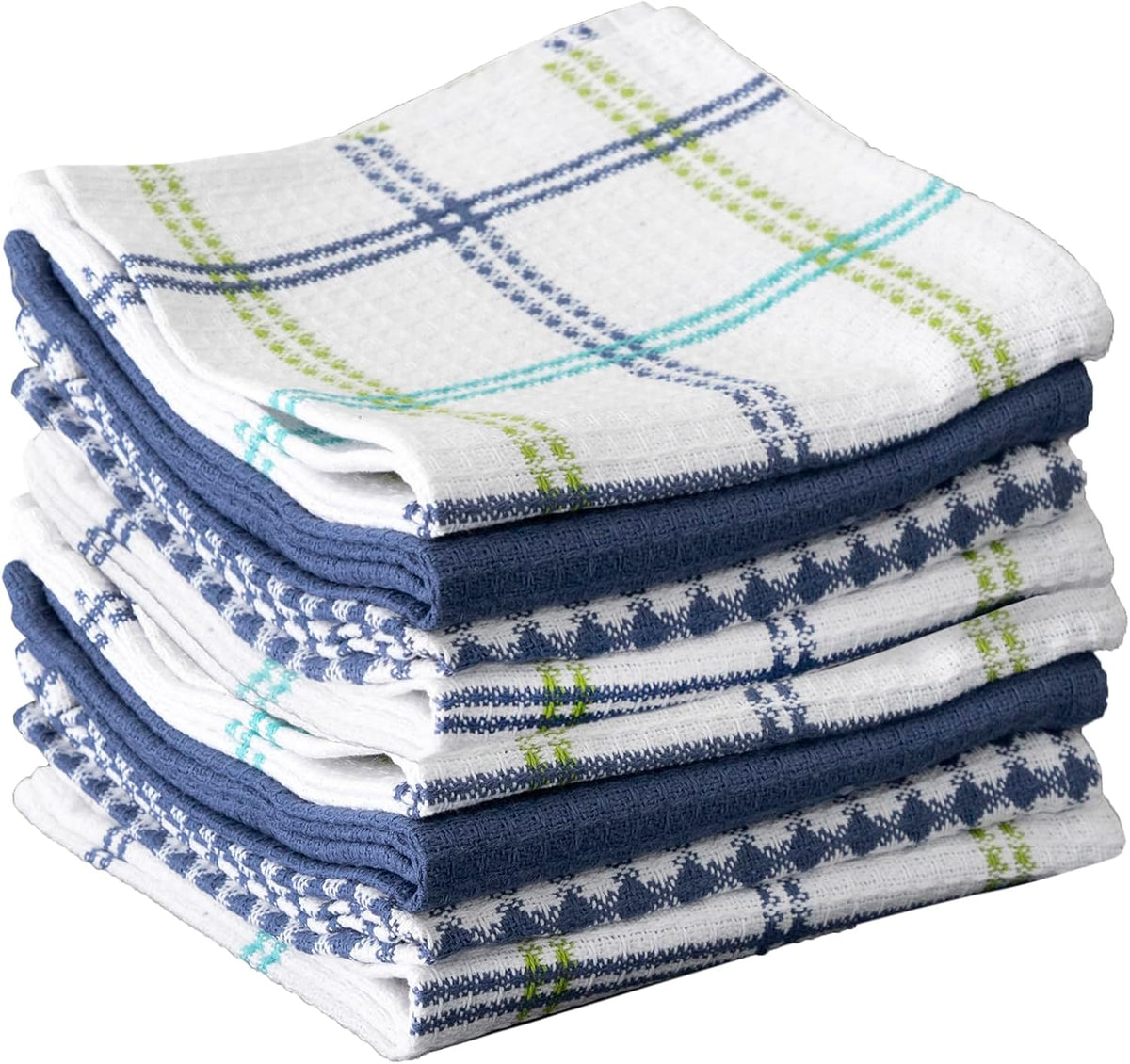 T-fal Premium Waffle Dish Cloths (8-Pack), 12"x13" Highly Absorbent, Super Soft Long Lasting 100% Cotton Flat Waffle Dish Towel for Washing Dishes, Cool