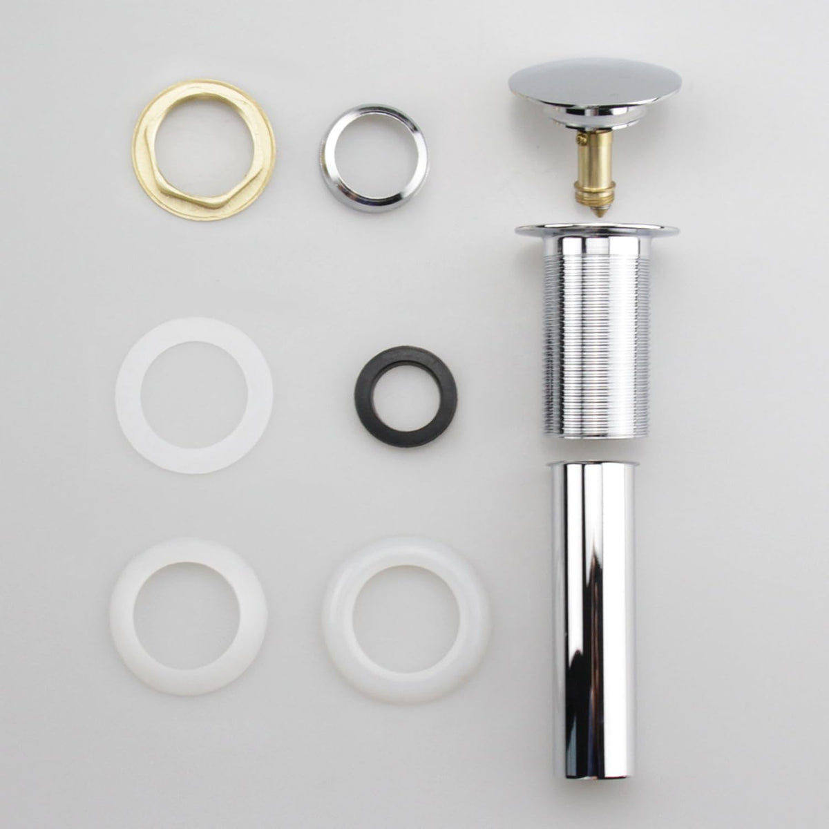 Pop Up Sink Drain Without Overflow, Bathroom Faucet Vessel Vanity Sink Drain Stopper, Polished Chrome