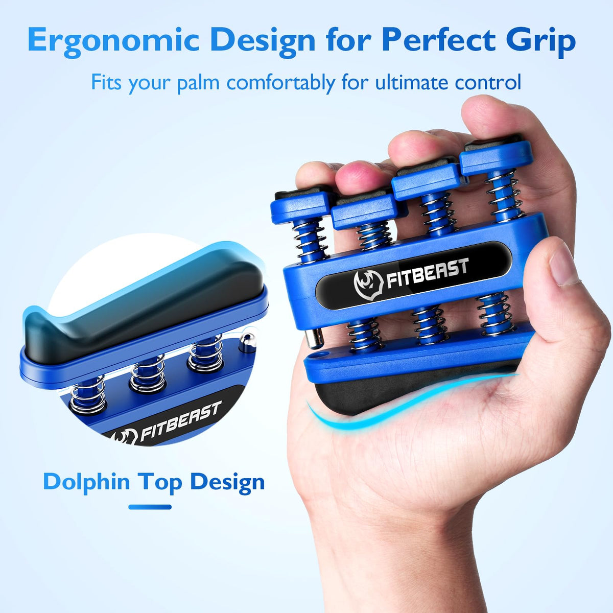 FitBeast Finger Strengthener, Finger Exerciser 4-Pack, Hand Exerciser for Improve Dexterity and Strength in Fingers, Hands, Forearms–Grip Strength Trainer for Musicians, Climbers (4 Piece Set)