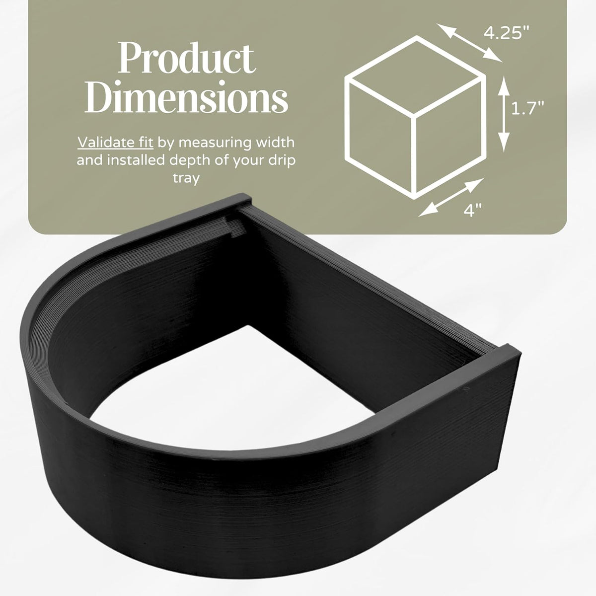 Drip Tray Mug/Cup Riser Made for the Keurig to Reduce Splashes - Riser Only (Black, K-Mini 1.7 inches Tall)