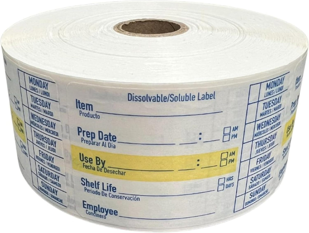 2x3 Dissolvable Food Labels, 1000 Label Stickers, Bottle Labels for Storage Bins, Sticker Labels for Food containers, (1000, Blue)