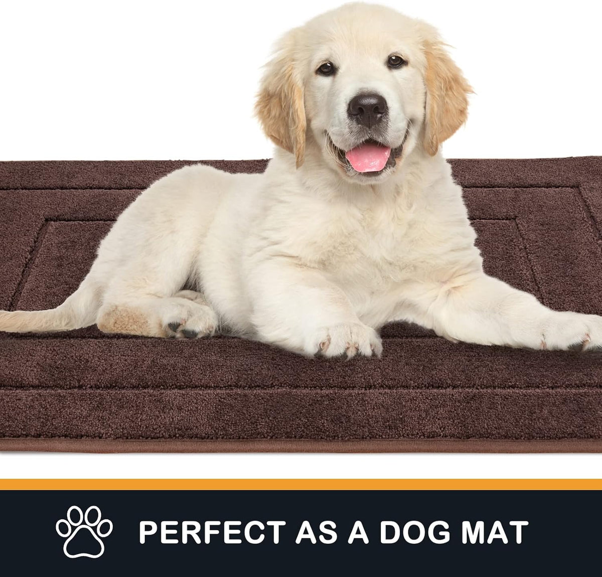 PURRUGS Dirt Trapping Door Mat 24" x 35.5", Non-Slip/Skid Machine Washable Entryway Rug, Dog Doormat, Super Absorbent Welcome Mat for Muddy Wet Shoes and Paws, Brown