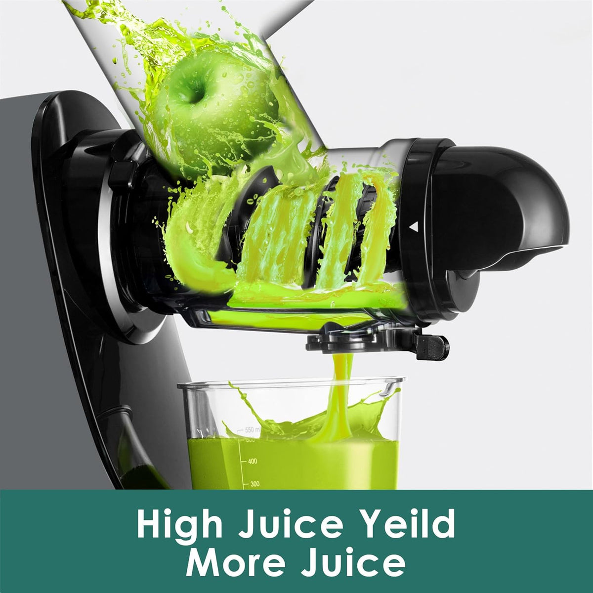 Cold Press Juicer,Juicer Machines Vegetable and Fruit with 3'' Feeding Chute, Masticating Slow Juicer Extractor, Easy to Clean,2 Speed, BPA-Free, 200W (Cool Grey)