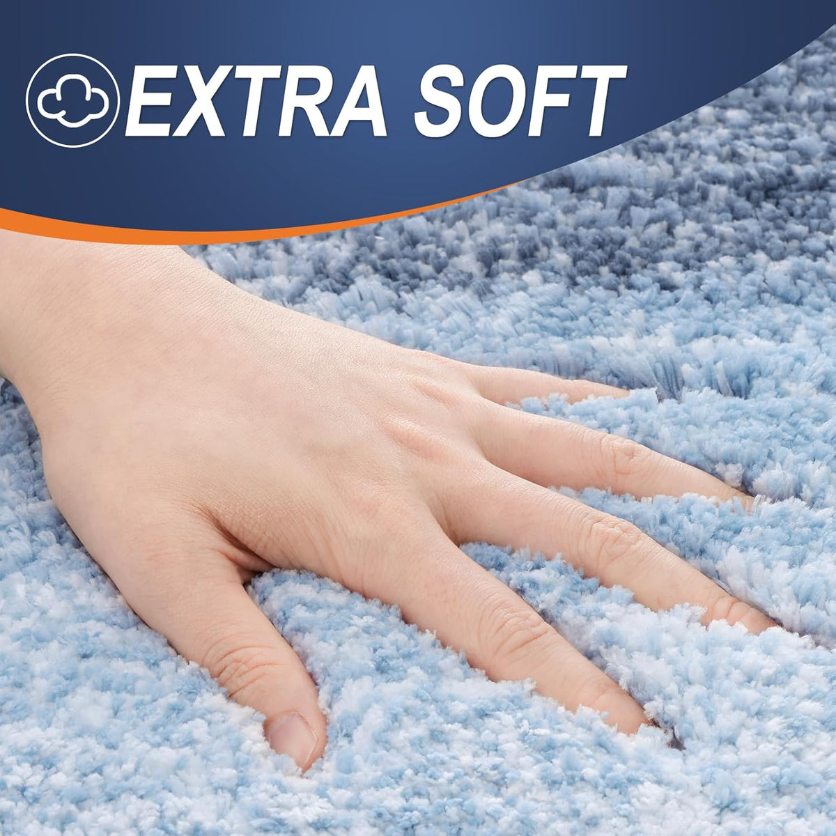 OLANLY Bathroom Rugs Mat 34x21, Extra Soft Absorbent Microfiber Bath Rugs, Rubber Backing, Quick Dry, Machine Washable Bath Mats for Bathroom Floor, Tub and Shower, Home Decor Accessories, Blue