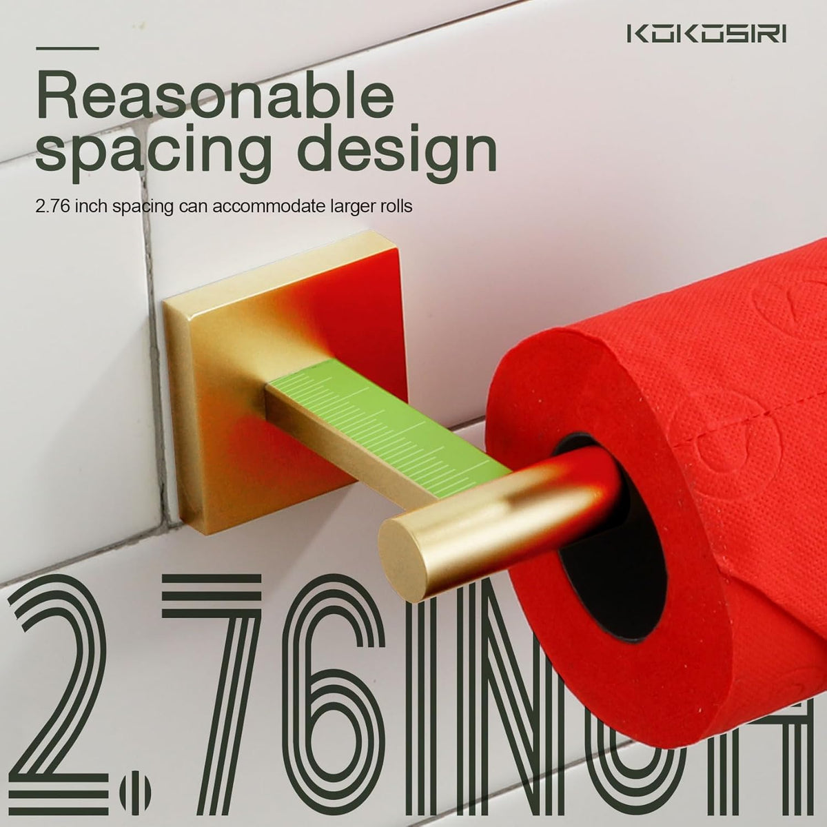 KOKOSIRI Toilet Paper Holder Tissue Paper Dispenser for Bathroom Toilet Roll Holder Brushed Gold Stainless Steel B2005BG