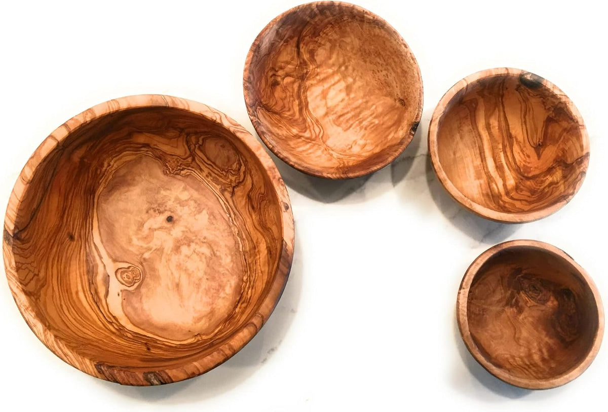 11" Artisan Olive Wood Serving Bowl/Centerpiece Unique decorative Wooden Bowl for Fruit, Salad, Snacks, Chips. In Small 6", Med 7", Lg 8", XL 11", XXL 12". (Extra Large 11 inch)