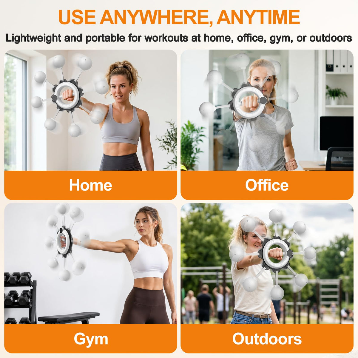 Infinity Hoop for Arms 360° Hand-Crank Arm Trainer for Home Workouts White