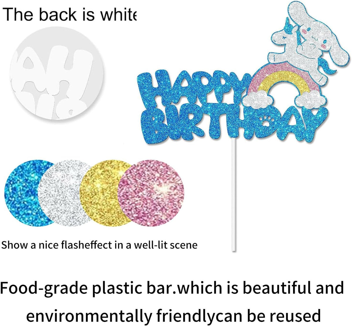 Cute Cake Decorations, Cake Topper, Cartoon Birthday Party Decorations (Blue)