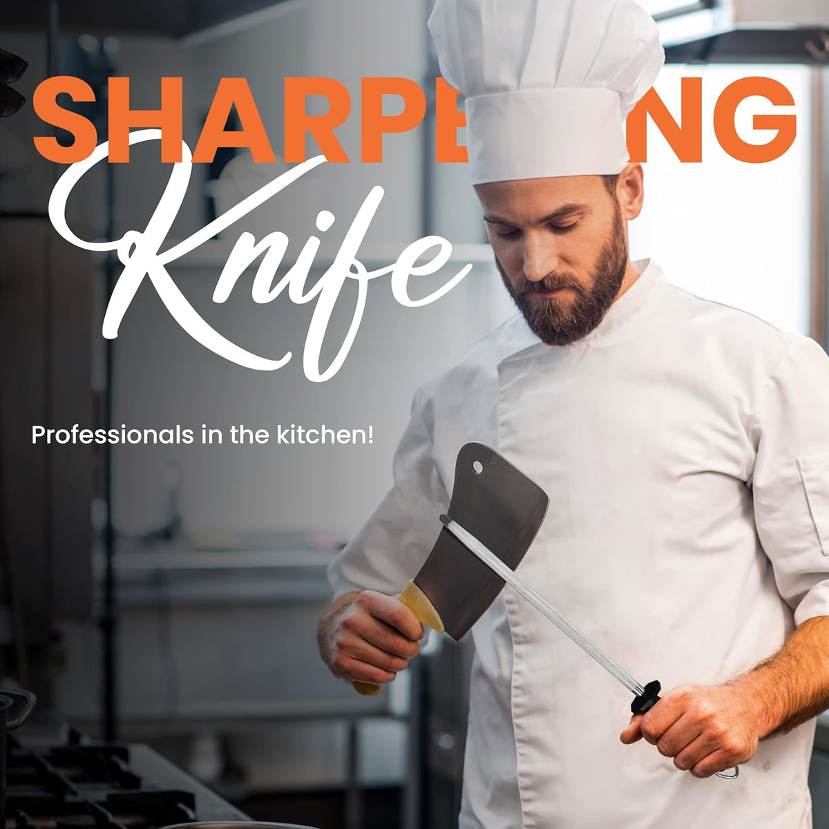 Utopia Kitchen 10 Inch Honing Steel Knife Sharpening Steel Sharpening Rod, Black