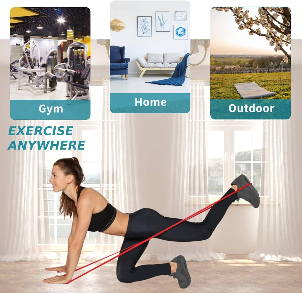 Resistance Band Pull Up Assistance Bands Set, Exercise Bands for Legs Workout Muscle Training