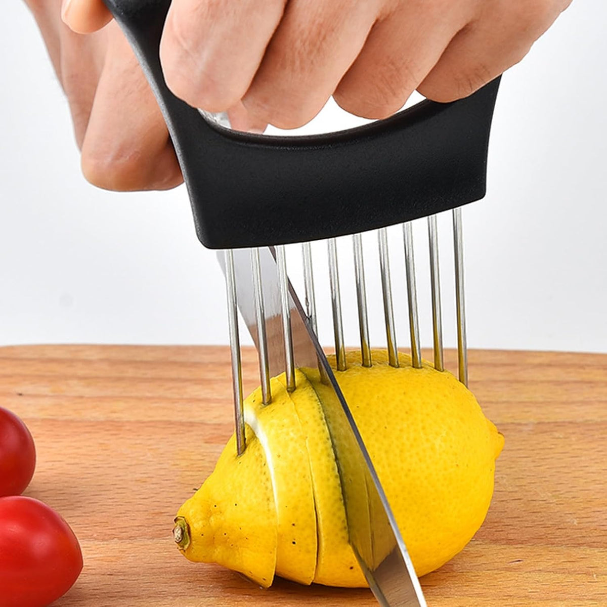 Stainless Steel Onion Slicer Holder, Onion Holder for Slicing & Onion Cutter, Tomato Slicer for Vegetables (Onions, Tomatoes, Potatoes, Avocados, Eggs), Kitchen Slicing Assistant Tool (A-1 PCS)