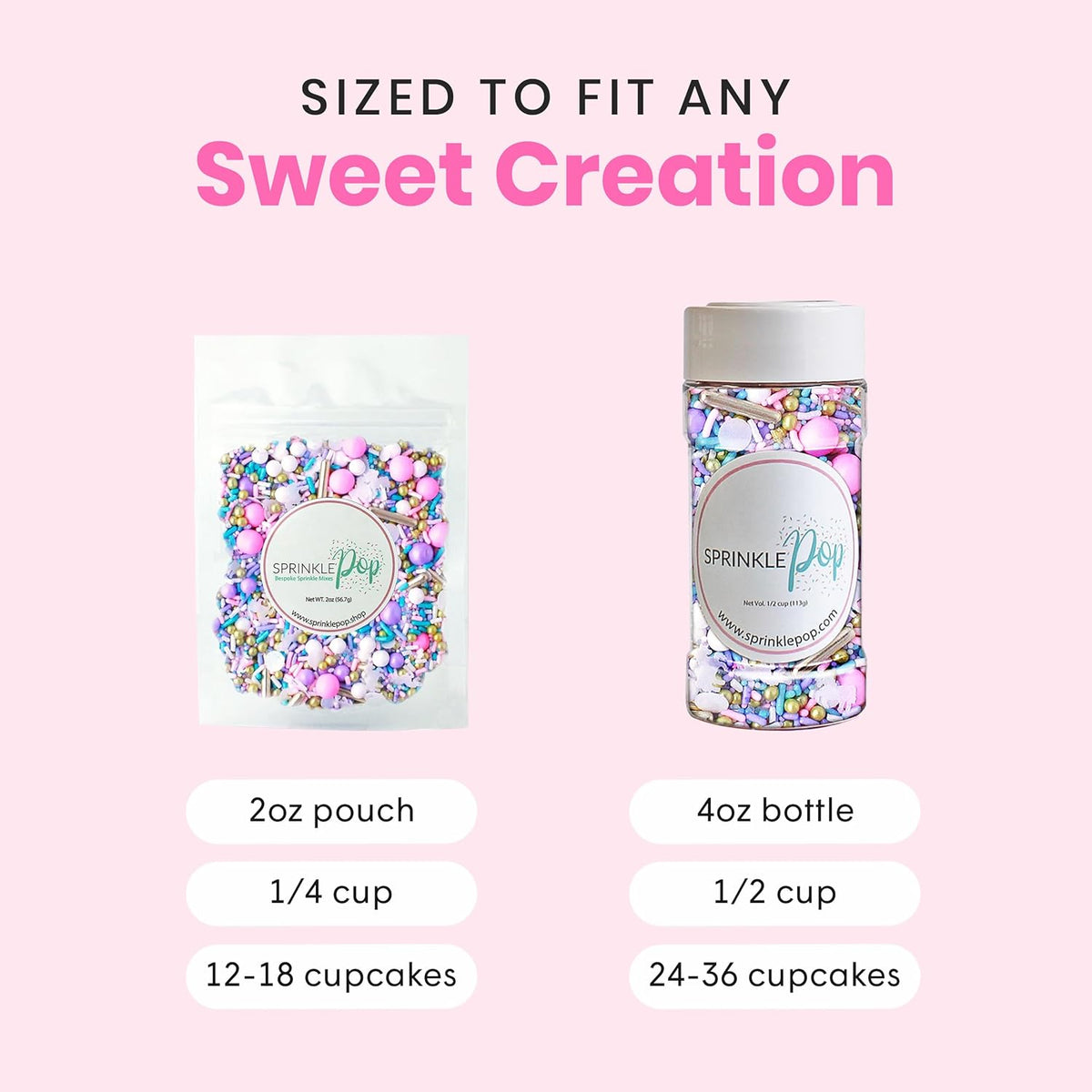 Sprinkle Pop Unicorn Sprinkle Mix| Pastel Pink Purple Blue White Sprinkles with ~20 Unicorn Wafer Paper and Gold Dragees Made in USA for Decorating Princess Birthday Cakes Cupcakes Donuts Cookies, 4oz