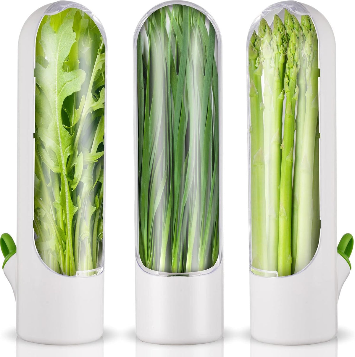 Lallisa Herb Saver Pod Herb Keeper Vegetable Fresh Cilantro Containers for Refrigerator Keeping Bottle Herb Preserver for Mint Fridge Storage, Keeps Greens Fresh for 2-3 Weeks (2)