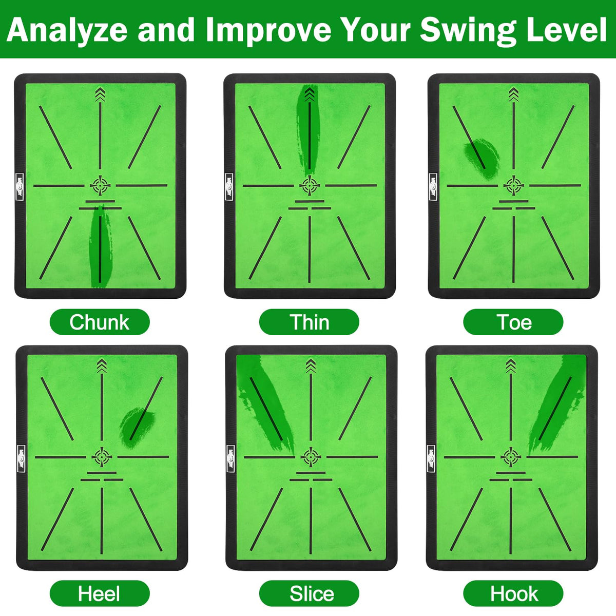 MONOJOY Golf Mat Practice Indoor/Outdoor with Replaceable 15.7"x11.8" Pads
